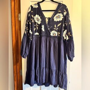 Navy Floral Dress